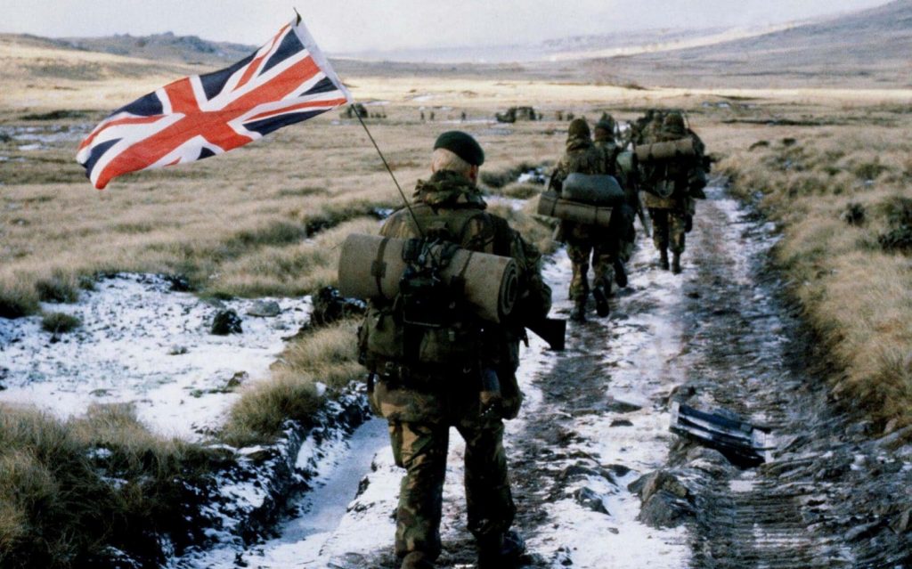 British soldiers in the Falklands