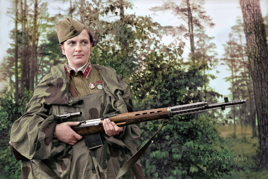 Soviet female sniper