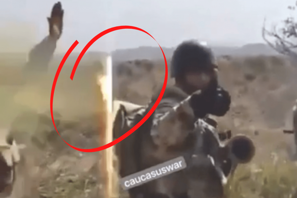 Selfie Stick Captures Azeri T-72 and Infantry Eviscerated by RPG