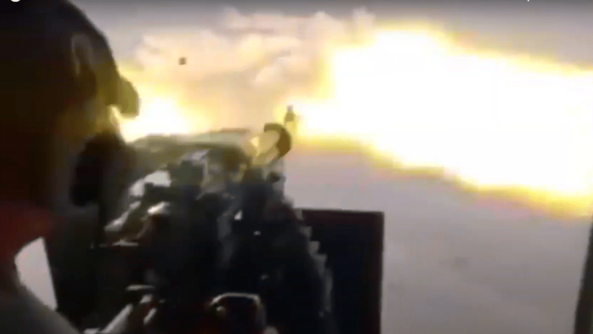 Air Force Aerial Gunner Death Rate Shreds ISIS Technical From Mi-17